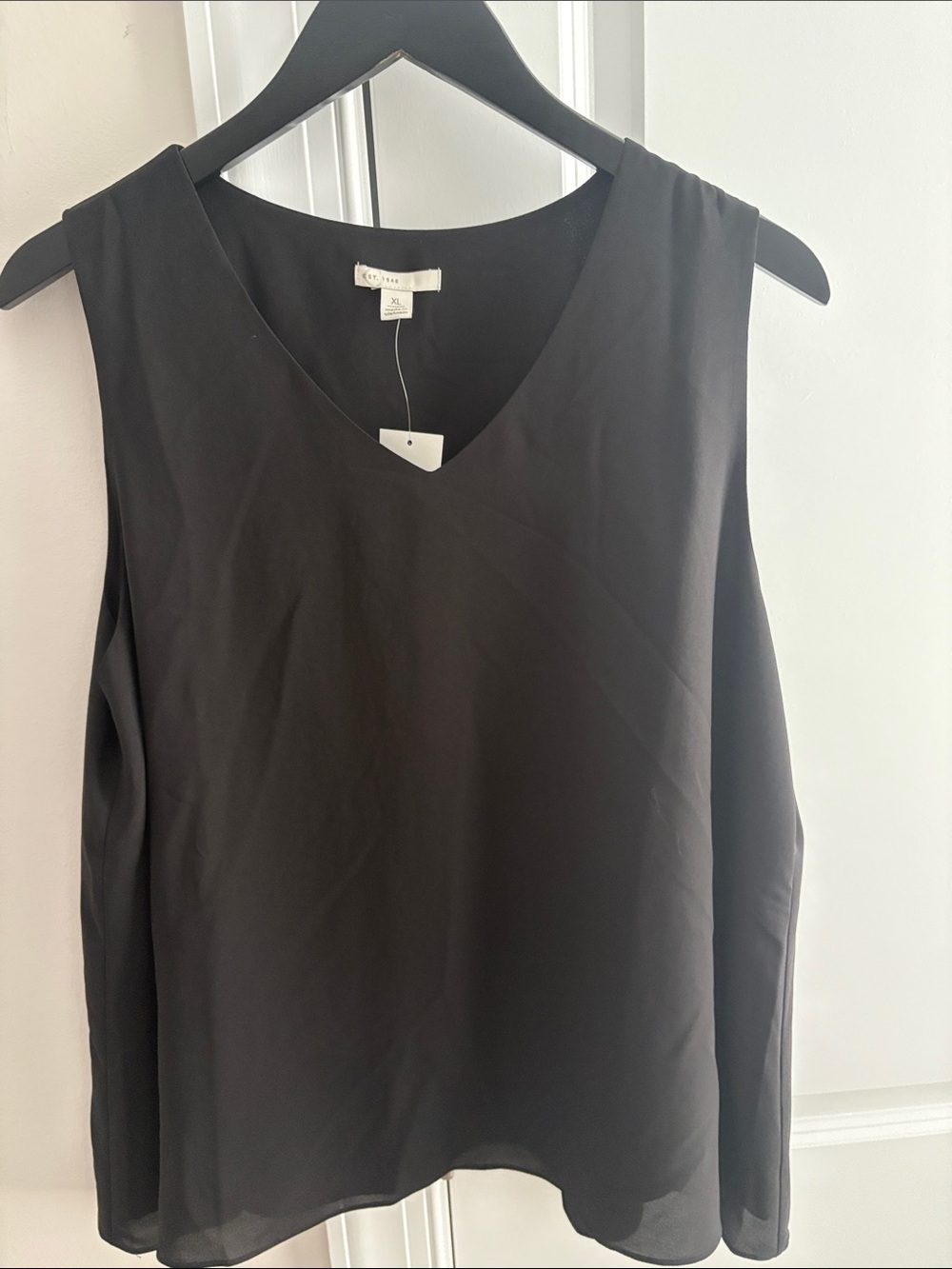 Cato Black V-Neck Sleeveless Shell Top